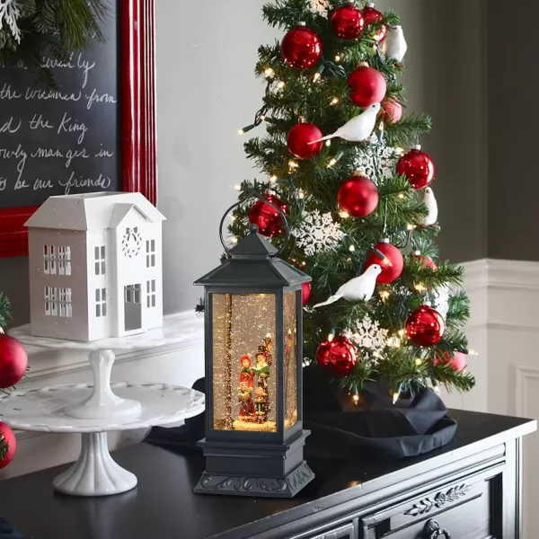 Eldnacele Christmas Musical Snow Globe Lantern Plug in ampamp Battery Operated Glitter Lamp Navitity Scene Lighted Lantern with 6 Hour for Christmas Decoration 12 Inches CarolersCarolers