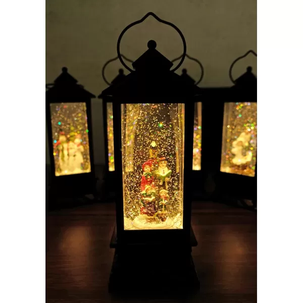 Eldnacele Christmas Musical Snow Globe Lantern Plug in ampamp Battery Operated Glitter Lamp Navitity Scene Lighted Lantern with 6 Hour for Christmas Decoration 12 Inches CarolersCarolers
