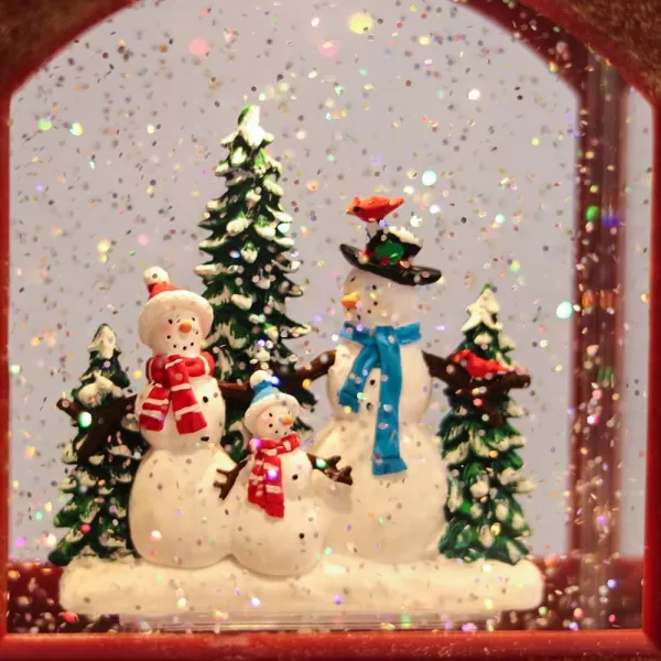 Eldnacele Singing Christmas Train Snow Globe with Music ampamp Timer Lightedup Battery Operated Glittering Lantern for Christmas Table Centerpiece Decoration and Gift SnowmanSnowman Train