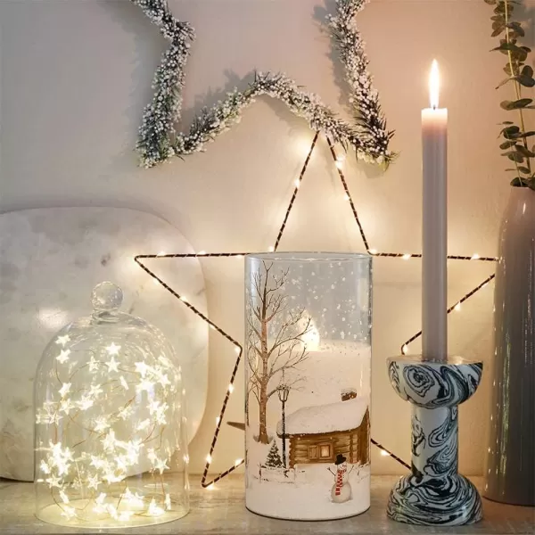 Eldnacele Snowman Glass Flameless Candles with Remote Timer Battery Operated Flickering LED Pillar Candles 3 Pack Warm White Light Christmas Decal Candles Set of 3 D3 x H 4 5 6  SnowmanSnowman