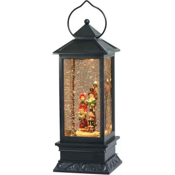 Eldnacele Christmas Musical Snow Globe Lantern Plug in ampamp Battery Operated Glitter Lamp Navitity Scene Lighted Lantern with 6 Hour for Christmas Decoration 12 Inches CarolersCarolers