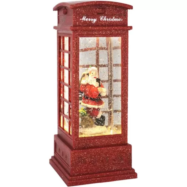 Eldnacele Christmas Musical Snow Globe Lantern Plug in ampamp Battery Operated Glitter Lamp Navitity Scene Lighted Lantern with 6 Hour for Christmas Decoration 12 Inches CarolersPhone Booth