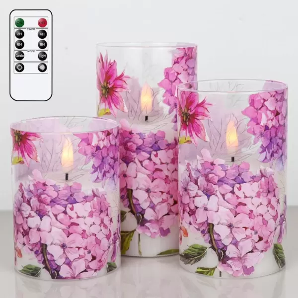 Eldnacele Snowman Glass Flameless Candles with Remote Timer Battery Operated Flickering LED Pillar Candles 3 Pack Warm White Light Christmas Decal Candles Set of 3 D3 x H 4 5 6  SnowmanRed