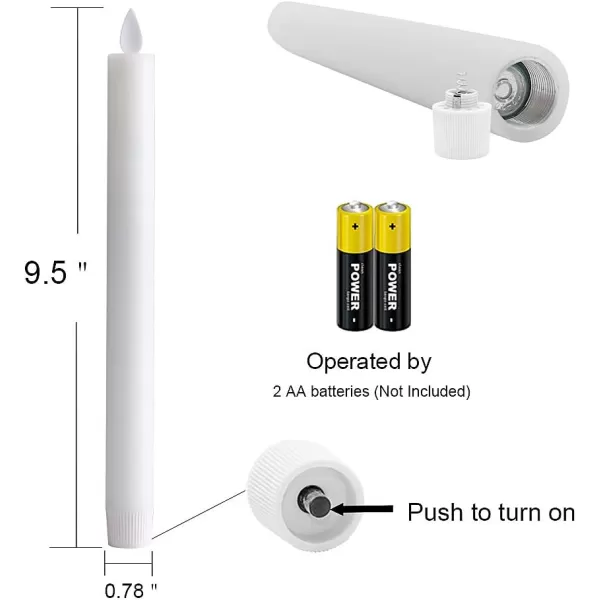 Eldnacele Flameless Flickering Taper Candles with Remote and Timer Window Candles Warm Real Wax Unscented 952 Pack White for Home Wedding Party Christmas Decoration4 Pack White