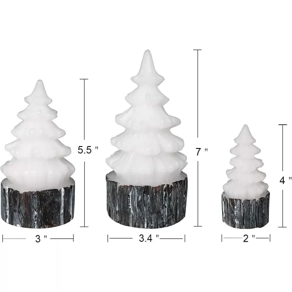 Eldnacele Christmas Flameless Flickering Candles with Timer Battery Operated Tree Shaped White Candles LED Electric Wax Candles Warm White Set of 3 Seasonal Decoration Presents