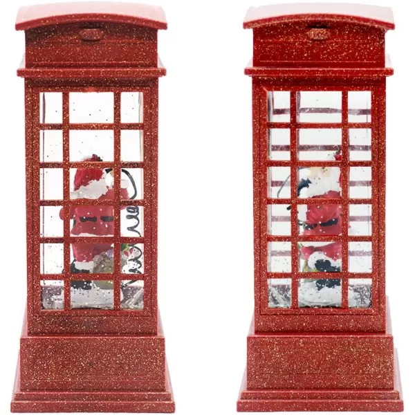 Eldnacele Christmas Musical Snow Globe Lantern Plug in ampamp Battery Operated Glitter Lamp Navitity Scene Lighted Lantern with 6 Hour for Christmas Decoration 12 Inches CarolersPhone Booth