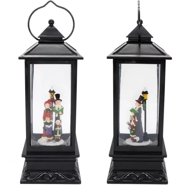 Eldnacele Christmas Musical Snow Globe Lantern Plug in ampamp Battery Operated Glitter Lamp Navitity Scene Lighted Lantern with 6 Hour for Christmas Decoration 12 Inches CarolersCarolers