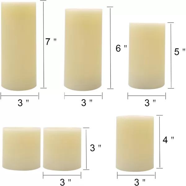 Eldnacele Flameless Flickering Candles with Embedded String Light 3D Wick Battery Candles with Remote and Timer Ivory Real Wax Pillar LED Candles Set of 3 D3x H4 5 6 for DecorationOptical Fiber Wick