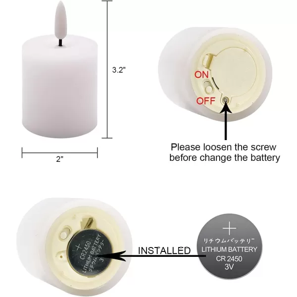 Eldnacele Flameless Flickering Candles with Embedded String Light 3D Wick Battery Candles with Remote and Timer Ivory Real Wax Pillar LED Candles Set of 3 D3x H4 5 6 for Decoration6PCS