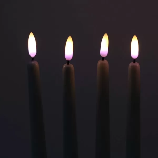 Eldnacele Flameless Taper Candles Flickering with Remote Control Realistic 3D Wick Battery Operated Window Taper Candlestick Pack of 4 Ivory for Christmas Festival Wedding Home Decoration  Cream4 Pack