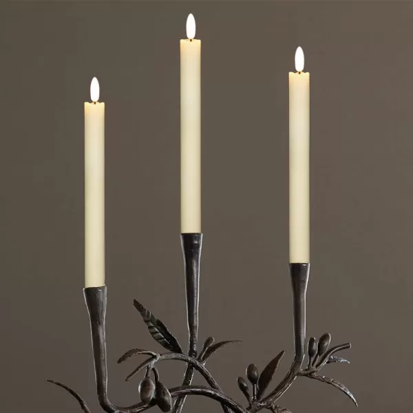 Eldnacele Flameless Taper Candles Flickering with Remote Timer Realistic 3D Wick Battery Operated Window Taper Candlestick Set of 8 White for Christmas Festival Wedding Home Decoration  WhiteCream