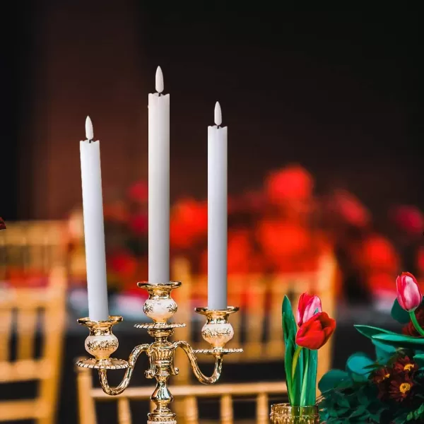 Eldnacele Flameless Taper Candles Flickering with Remote Timer Realistic 3D Wick Battery Operated Window Taper Candlestick Set of 8 White for Christmas Festival Wedding Home Decoration  WhiteWhite