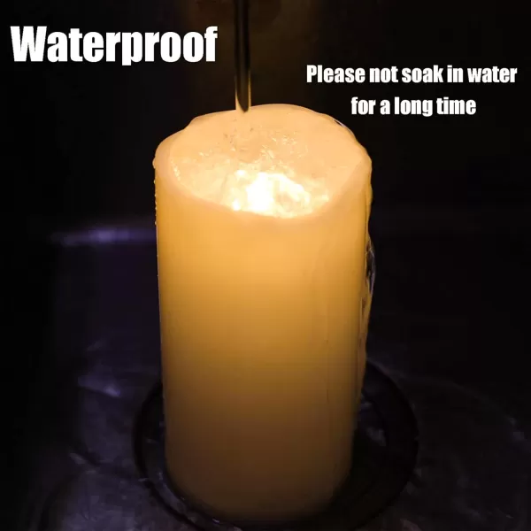 Eldnacele Flameless Votive Candles with Timer Bulk IndoorOutdoor Waterproof Tealight Candles Realistic Flickering Battery Operated LED Votive Candle Lights Pack of 122 Pack Remote