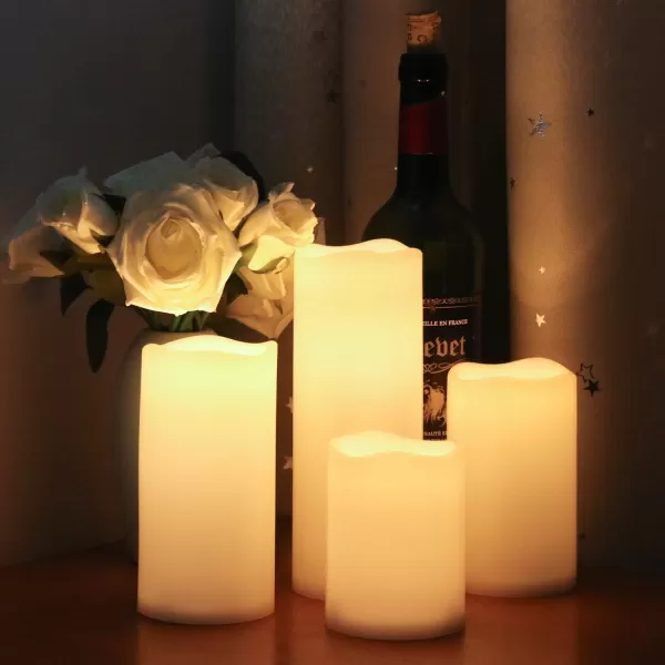 Eldnacele Flameless Votive Candles with Timer Bulk IndoorOutdoor Waterproof Tealight Candles Realistic Flickering Battery Operated LED Votive Candle Lights Pack of 124 Pack