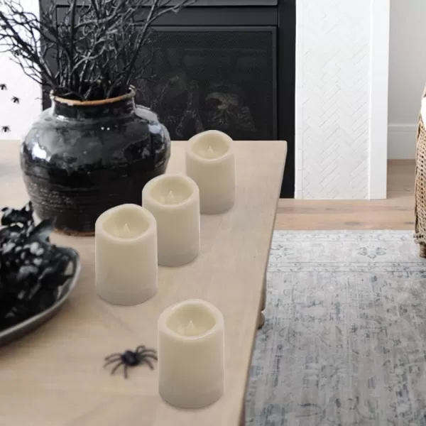 Eldnacele Flameless Votive Candles with Timer Bulk IndoorOutdoor Waterproof Tealight Candles Realistic Flickering Battery Operated LED Votive Candle Lights Pack of 1212 PACK