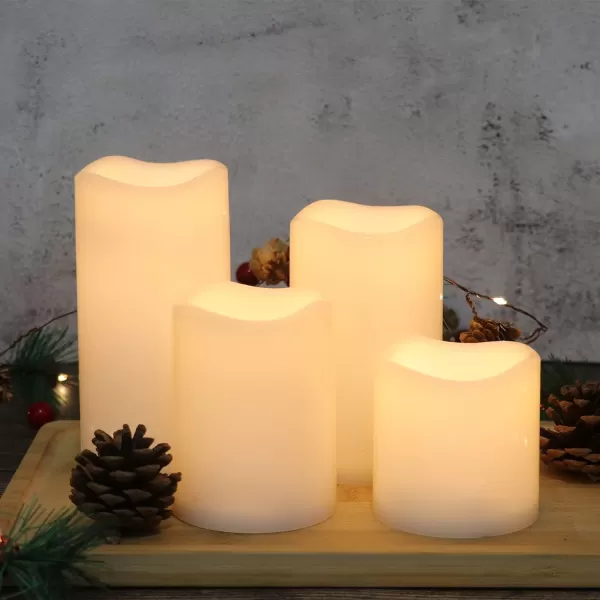 Eldnacele Flameless Votive Candles with Timer Bulk IndoorOutdoor Waterproof Tealight Candles Realistic Flickering Battery Operated LED Votive Candle Lights Pack of 124 PACK REMOTE