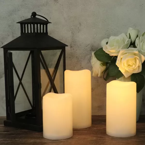 Eldnacele Flameless Votive Candles with Timer Bulk IndoorOutdoor Waterproof Tealight Candles Realistic Flickering Battery Operated LED Votive Candle Lights Pack of 123 PACK