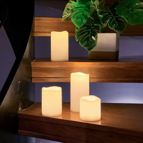 Eldnacele Flameless Votive Candles with Timer Bulk IndoorOutdoor Waterproof Tealight Candles Realistic Flickering Battery Operated LED Votive Candle Lights Pack of 124 PACK REMOTE