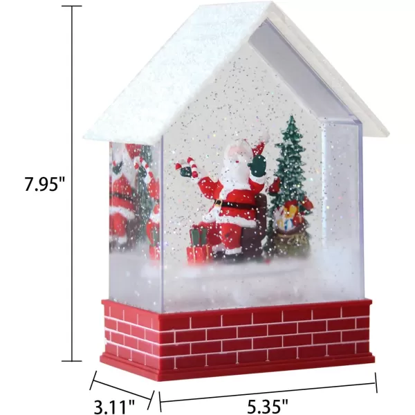 Eldnacele Musical Snow Globe House with Timer Lighted USBBattery Operated Swirling Singing Water Glittering Lantern Christmas Snow Globes House Holiday Festival Decoration SnowmanSanta Claus
