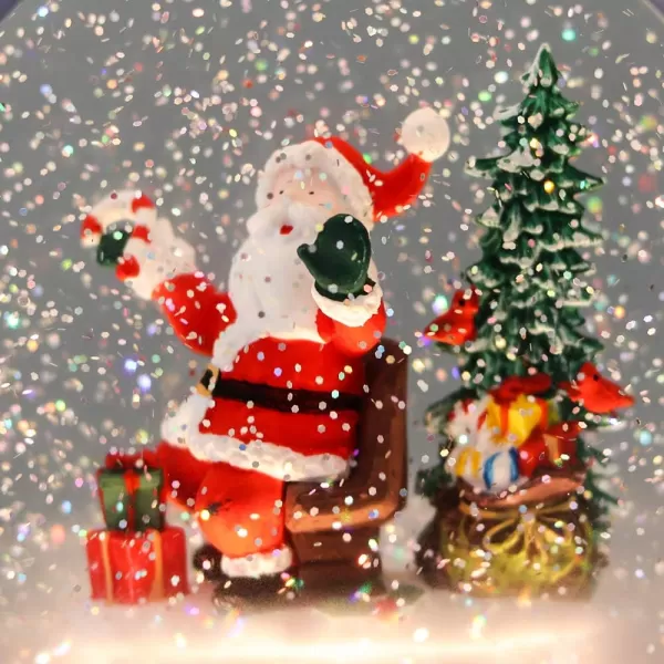 Eldnacele Musical Snow Globe House with Timer Lighted USBBattery Operated Swirling Singing Water Glittering Lantern Christmas Snow Globes House Holiday Festival Decoration SnowmanSanta Claus