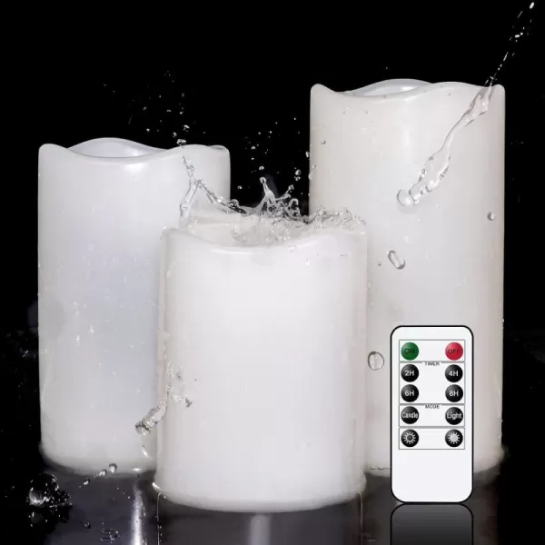 Eldnacele Flameless Votive Candles with Timer Bulk IndoorOutdoor Waterproof Tealight Candles Realistic Flickering Battery Operated LED Votive Candle Lights Pack of 123 PACK