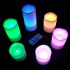 imageEldnacele Color Changing Candles Flameless Flickering LED Real Wax Battery Operated Pillar Candles Romantic Party Wedding Decoration Set of 6 H3 4quot 5quot 6quot X D3