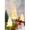 imageEldnacele Musical Lightup Glitter Christmas Tree Christmas Tree Shaped Singing Snow Globe with Silver Base Battery and USB Cord Powered Decorative Lamp Silver with MusicSilver