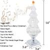 imageEldnacele Musical Lightup Glitter Christmas Tree Christmas Tree Shaped Singing Snow Globe with Silver Base Battery and USB Cord Powered Decorative Lamp Silver with MusicSilver