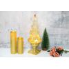 imageEldnacele Musical Lightup Glitter Christmas Tree Christmas Tree Shaped Singing Snow Globe with Silver Base Battery and USB Cord Powered Decorative Lamp Silver with MusicGold