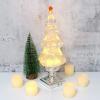 imageEldnacele Musical Lightup Glitter Christmas Tree Christmas Tree Shaped Singing Snow Globe with Silver Base Battery and USB Cord Powered Decorative Lamp Silver with MusicSilver