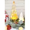 imageEldnacele Musical Lightup Glitter Christmas Tree Christmas Tree Shaped Singing Snow Globe with Silver Base Battery and USB Cord Powered Decorative Lamp Silver with MusicGold