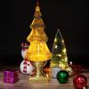 imageEldnacele Musical Lightup Glitter Christmas Tree Christmas Tree Shaped Singing Snow Globe with Silver Base Battery and USB Cord Powered Decorative Lamp Silver with MusicGold