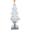 imageEldnacele Musical Lightup Glitter Christmas Tree Christmas Tree Shaped Singing Snow Globe with Silver Base Battery and USB Cord Powered Decorative Lamp Silver with MusicSilver