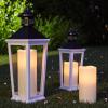 imageEldnacele 8quot 10quot  4quot Large Waterproof Outdoor Flameless Candles Remote and Timer Battery Operated White Plastic LED Flickering Pillar Candles 2 Pack Dinner Wedding Porch Garden Lanterns Home DecorA2 Pack Cream 810
