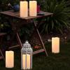 imageEldnacele 8quot 10quot  4quot Large Waterproof Outdoor Flameless Candles Remote and Timer Battery Operated White Plastic LED Flickering Pillar Candles 2 Pack Dinner Wedding Porch Garden Lanterns Home Decor2 Pack Cream 8