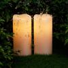 imageEldnacele 8quot 10quot  4quot Large Waterproof Outdoor Flameless Candles Remote and Timer Battery Operated White Plastic LED Flickering Pillar Candles 2 Pack Dinner Wedding Porch Garden Lanterns Home Decor2 Pack Cream 8