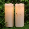 imageEldnacele 8quot 10quot  4quot Large Waterproof Outdoor Flameless Candles Remote and Timer Battery Operated White Plastic LED Flickering Pillar Candles 2 Pack Dinner Wedding Porch Garden Lanterns Home Decor2 Pack Cream 10