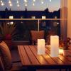 imageEldnacele 8quot 10quot  4quot Large Waterproof Outdoor Flameless Candles Remote and Timer Battery Operated White Plastic LED Flickering Pillar Candles 2 Pack Dinner Wedding Porch Garden Lanterns Home DecorA2 Pack Cream 810