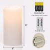 imageEldnacele 8quot 10quot  4quot Large Waterproof Outdoor Flameless Candles Remote and Timer Battery Operated White Plastic LED Flickering Pillar Candles 2 Pack Dinner Wedding Porch Garden Lanterns Home Decor2 Pack Cream 8