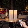 imageEldnacele 8quot 10quot  4quot Large Waterproof Outdoor Flameless Candles Remote and Timer Battery Operated White Plastic LED Flickering Pillar Candles 2 Pack Dinner Wedding Porch Garden Lanterns Home Decor2 Pack Cream 10