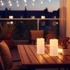 imageEldnacele 8quot 10quot  4quot Large Waterproof Outdoor Flameless Candles Remote and Timer Battery Operated White Plastic LED Flickering Pillar Candles 2 Pack Dinner Wedding Porch Garden Lanterns Home Decor2 Pack Cream 8