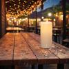 imageEldnacele Solar Flameless Flickering Candles Outdoor Waterproof Solar Powered Dusk to Dawn Plastic LED Pillar Candles Garden Camping Lanterns Wedding Holiday Decor 2Pcs4quot D8quot H2 Pack Solar 4 x 8
