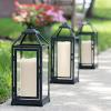 imageEldnacele Solar Flameless Flickering Candles Outdoor Waterproof Solar Powered Dusk to Dawn Plastic LED Pillar Candles Garden Camping Lanterns Wedding Holiday Decor 2Pcs4quot D8quot H2 Pack Solar 4 x 10