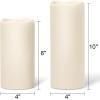 imageEldnacele Solar Flameless Flickering Candles Outdoor Waterproof Solar Powered Dusk to Dawn Plastic LED Pillar Candles Garden Camping Lanterns Wedding Holiday Decor 2Pcs4quot D8quot H2 Pack Solar 4 x 810