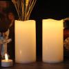 imageEldnacele Waterproof Flameless Flickering Candles with Remote and Timer Battery Operated LED Pillar Candles Indoor Outdoor White Plastic Candles Pack of 4 Wedding Dinner Home Decor D3 x H4 5quot 6quot 8quot2 PACK2