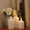 imageEldnacele Waterproof Flameless Flickering Candles with Remote and Timer Battery Operated LED Pillar Candles Indoor Outdoor White Plastic Candles Pack of 4 Wedding Dinner Home Decor D3 x H4 5quot 6quot 8quot3 Pack Waterproof