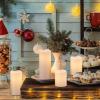 imageEldnacele Waterproof Flameless Flickering Candles with Remote and Timer Battery Operated LED Pillar Candles Indoor Outdoor White Plastic Candles Pack of 4 Wedding Dinner Home Decor D3 x H4 5quot 6quot 8quot4 Pack Outdoor Remote