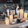 imageEldnacele Waterproof Flameless Flickering Candles with Remote and Timer Battery Operated LED Pillar Candles Indoor Outdoor White Plastic Candles Pack of 4 Wedding Dinner Home Decor D3 x H4 5quot 6quot 8quot4 Pack Outdoor Remote