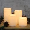 imageEldnacele Waterproof Flameless Flickering Candles with Remote and Timer Battery Operated LED Pillar Candles Indoor Outdoor White Plastic Candles Pack of 4 Wedding Dinner Home Decor D3 x H4 5quot 6quot 8quot4 PACK REMOTE