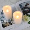 imageEldnacele Waterproof Flameless Flickering Candles with Remote and Timer Battery Operated LED Pillar Candles Indoor Outdoor White Plastic Candles Pack of 4 Wedding Dinner Home Decor D3 x H4 5quot 6quot 8quot2 PACK2